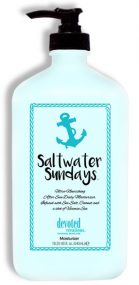 Saltwater Sundays Infused with Sea Salt, Coconut and a shot of Vitamin Sea
<span>Ultra-Nourishing After Sun Daily Moisturizer</span> This replenishing formula is ideal after sun exposure or anytime you need extra hydration. Saltwater Sundays™ utilizes the deeply nourishing natural ingredients: Sea Salt, Coconut Oil, and Cucumber in an Aloe Vera based créme designed for results you can see and feel. Relax and replenish!