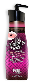 So Naughty Nude™ Tan Extending<br/>
Moisturizer with<br/>
Instant Bronze Color DHA free bronzing tan extender with diamond dust skin illuminators. The cosmetic bronzers will deliver an immediate tint to the skin, while the diamond dust will help to hide tiny imperfections. Loaded with skin firming and anti-aging complexes, this product will help to target those areas that you want to firm and tighten.