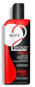 W2Bronze: Tingle™ Ultra Fast, Darkening <br/>
Tigle Lotion
<span>With Black Tea & Cranberry</span> This new tingle tanning lotion is for formulated with more body heat tinglers and color boosters allowing your tan to go 3 shades darker! Higher amounts Black Tea and Cranberry extracts will keep your skin at ample hydration levels allowing your tan to last days longer, and ultra-hydrated more even looking color.